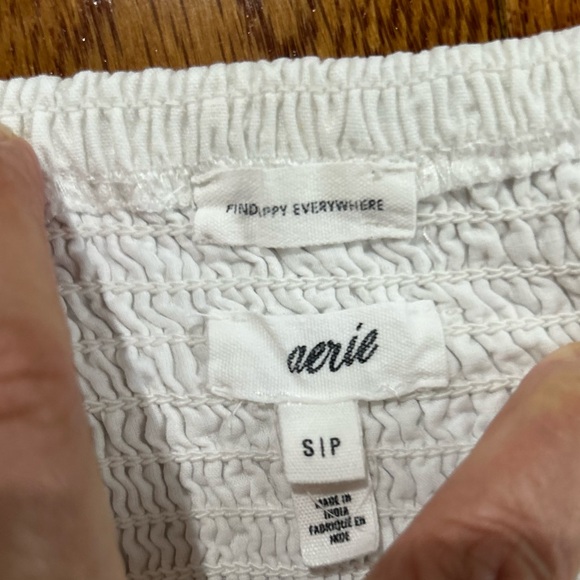 Aerie Linen Blend Mini Dress White Adjustable Strap Lined Side cutout - Picture 9 of 14